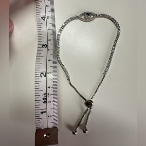 925 Silver Adjustable Evil Eye Tennis Bracelet